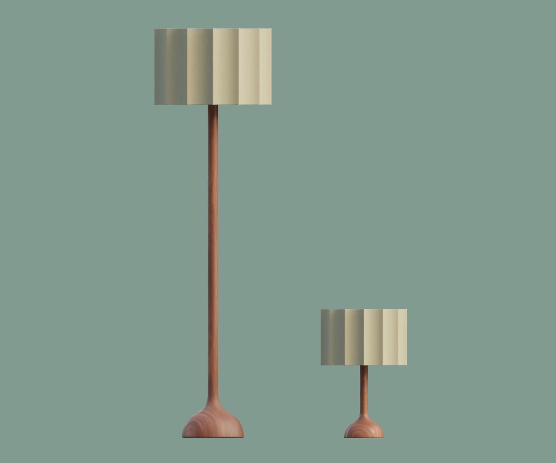 Natural lamp set Low-poly 3D model_1