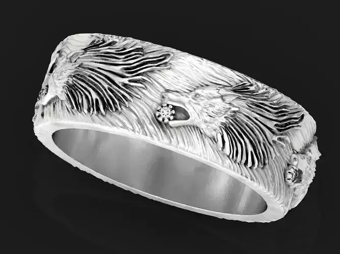 womens wedding ring wolf  1252 3D print model