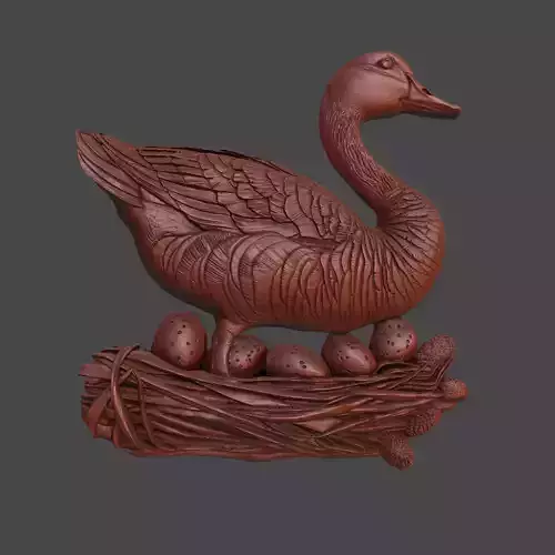 Duck on Nest Relief for CNC and 3D Printing