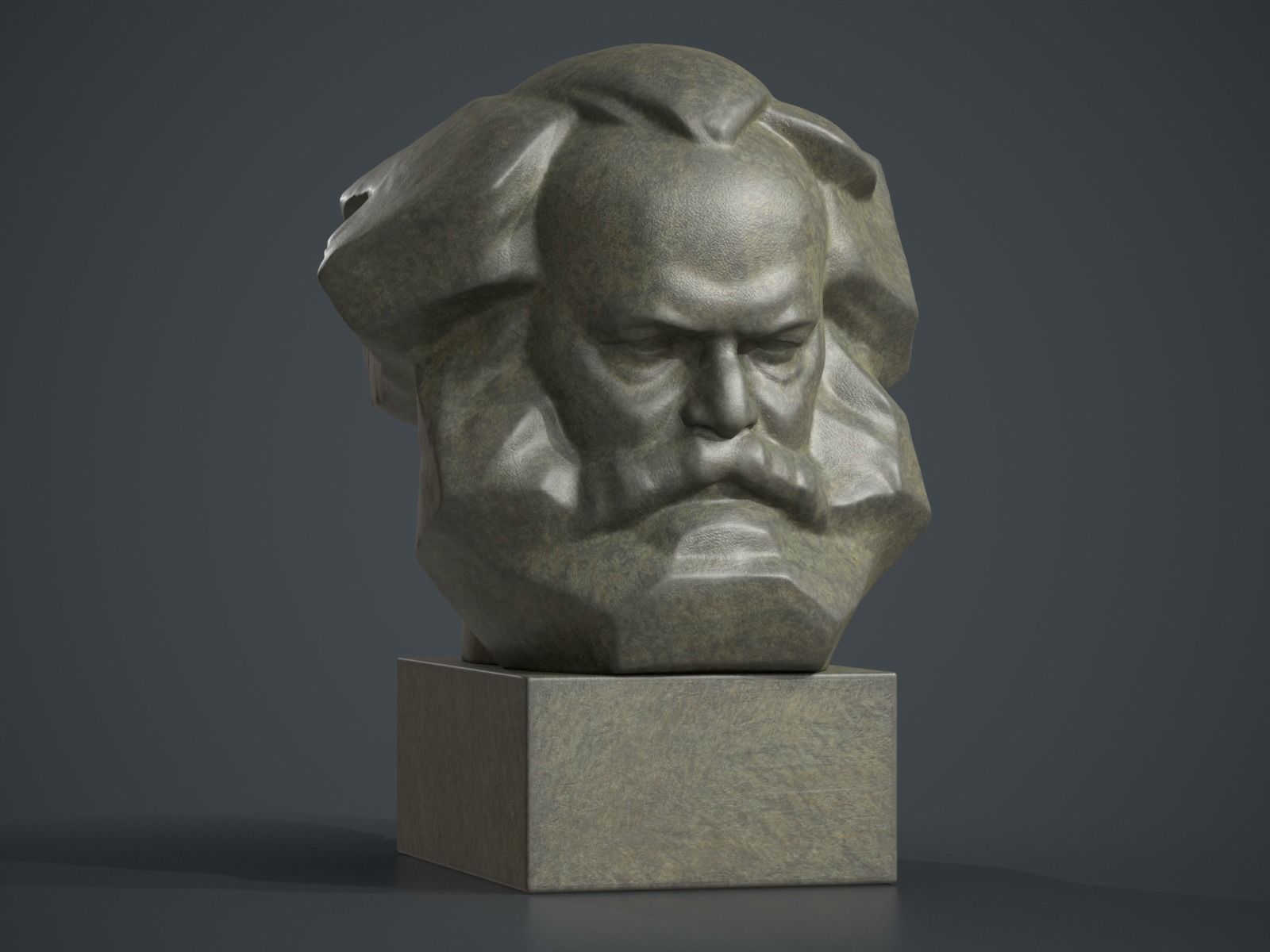 Karl Marx Monument - Lev Kerbel Sculpture 3D print model_5
