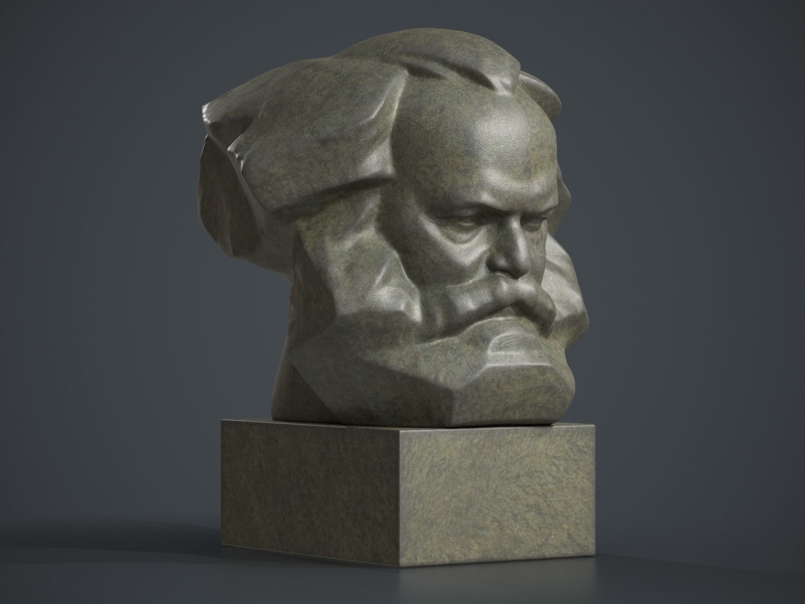 Karl Marx Monument - Lev Kerbel Sculpture 3D print model_6