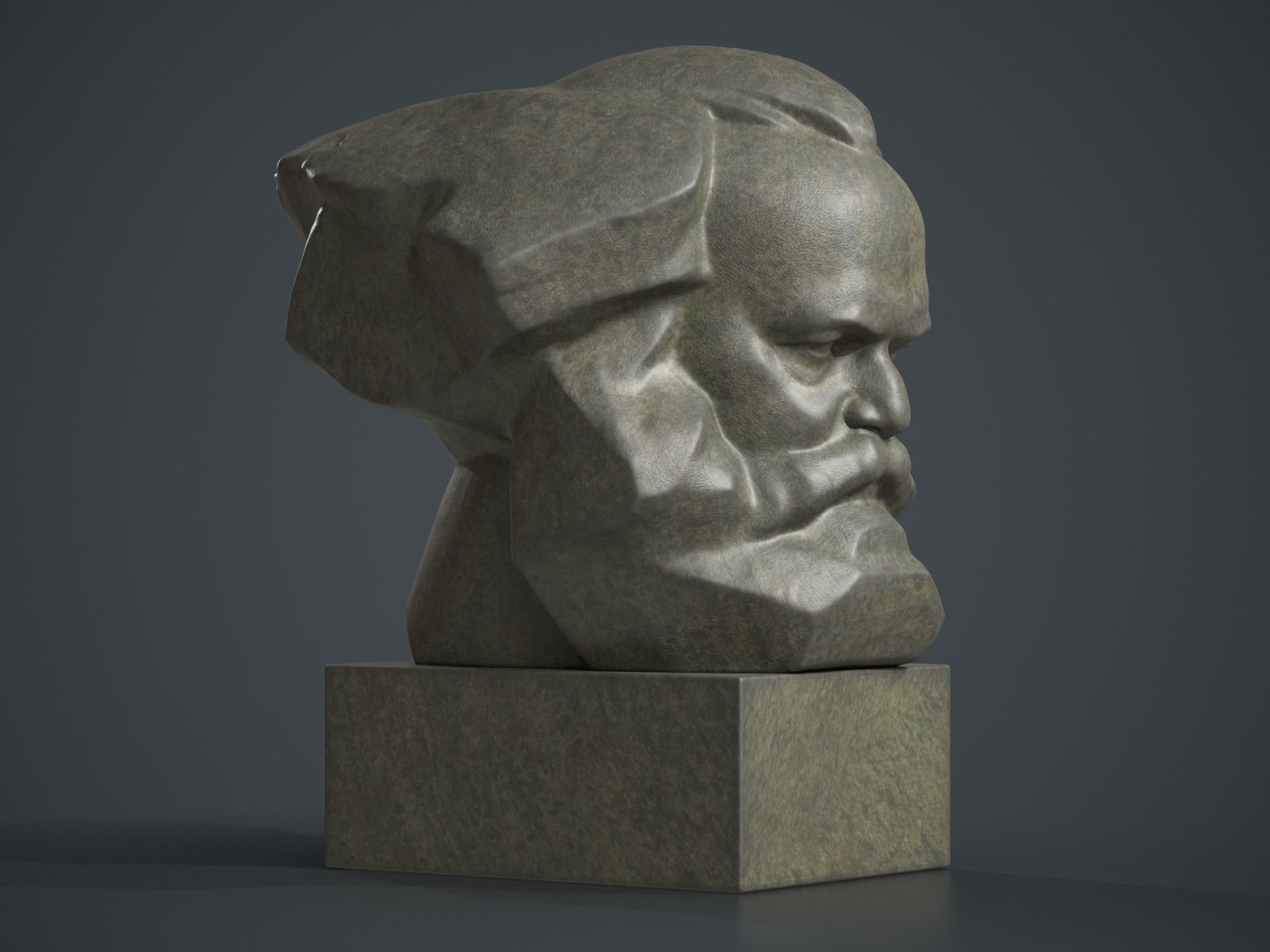 Karl Marx Monument - Lev Kerbel Sculpture 3D print model_7