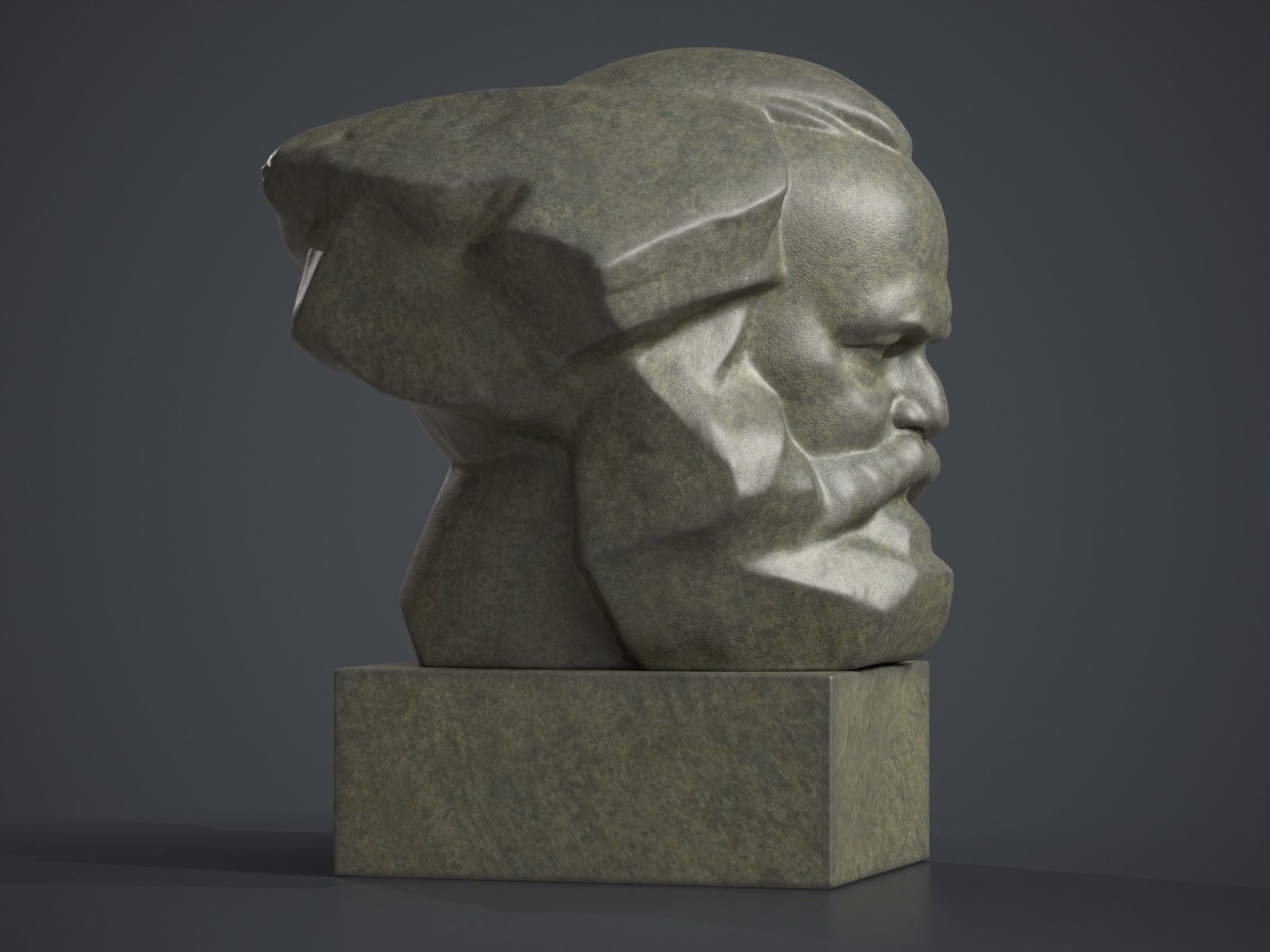 Karl Marx Monument - Lev Kerbel Sculpture 3D print model_8