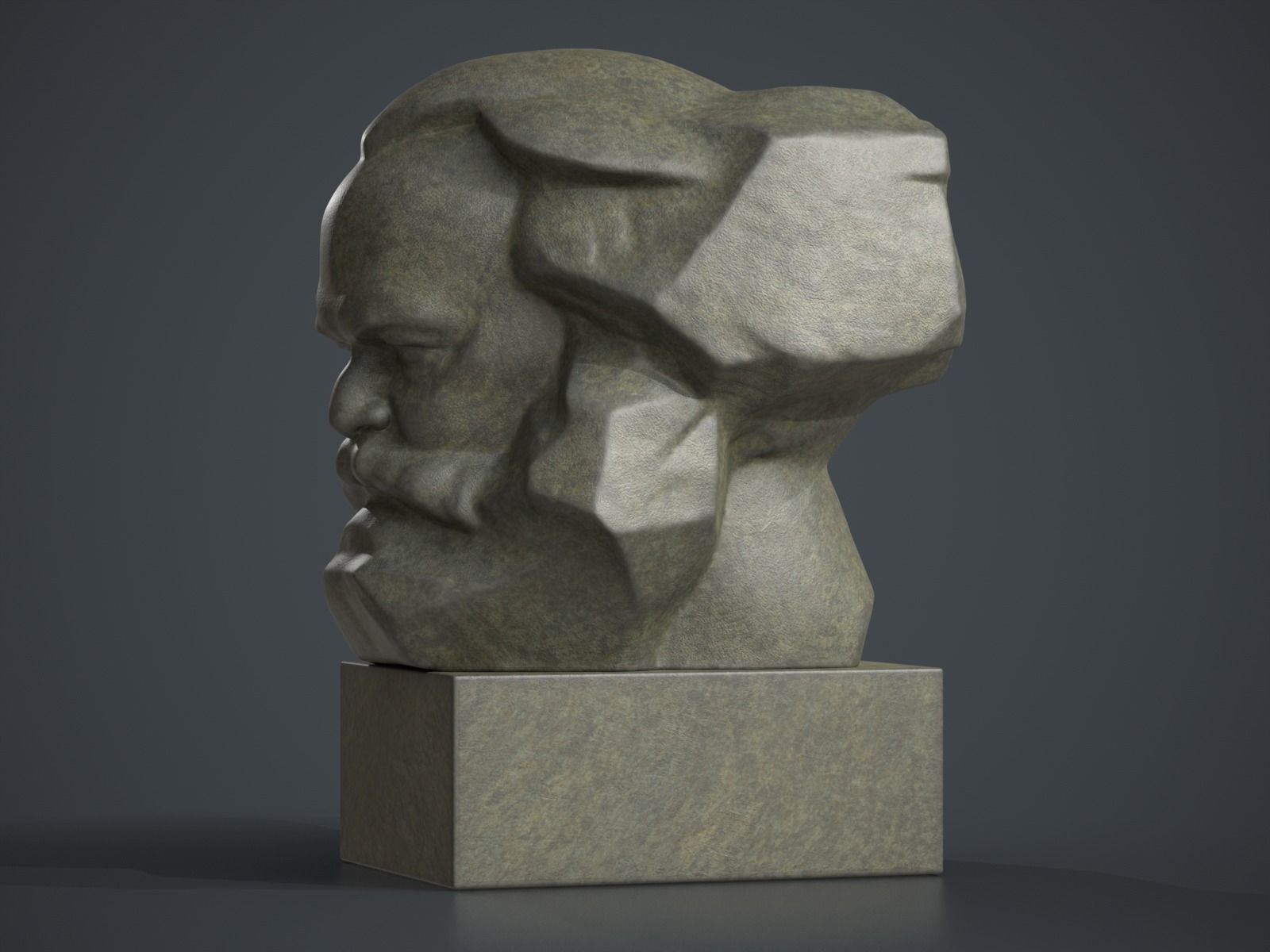 Karl Marx Monument - Lev Kerbel Sculpture 3D print model_3