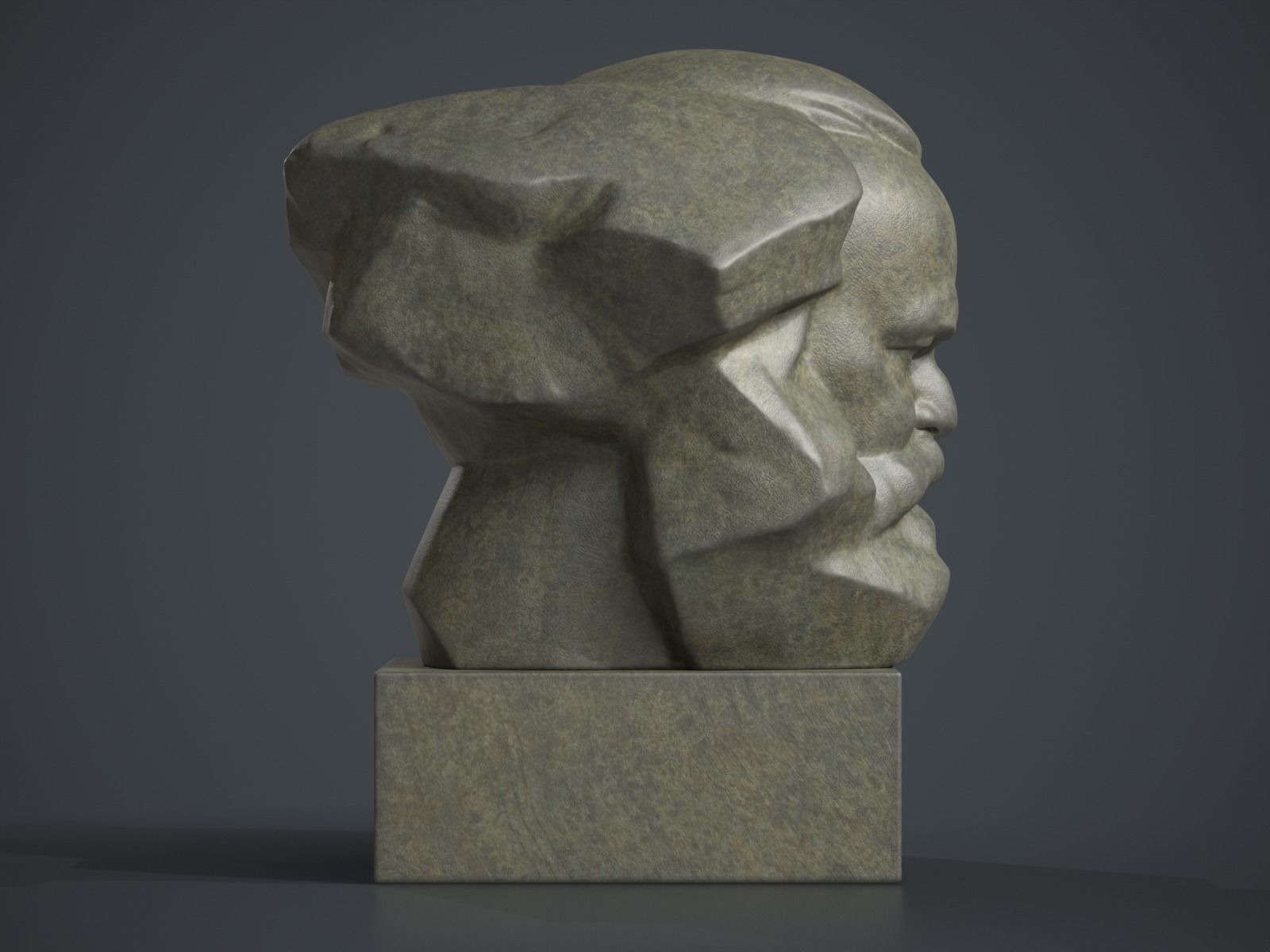 Karl Marx Monument - Lev Kerbel Sculpture 3D print model_9