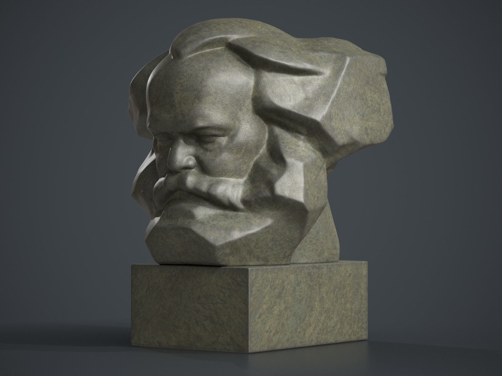 Karl Marx Monument - Lev Kerbel Sculpture 3D print model_4