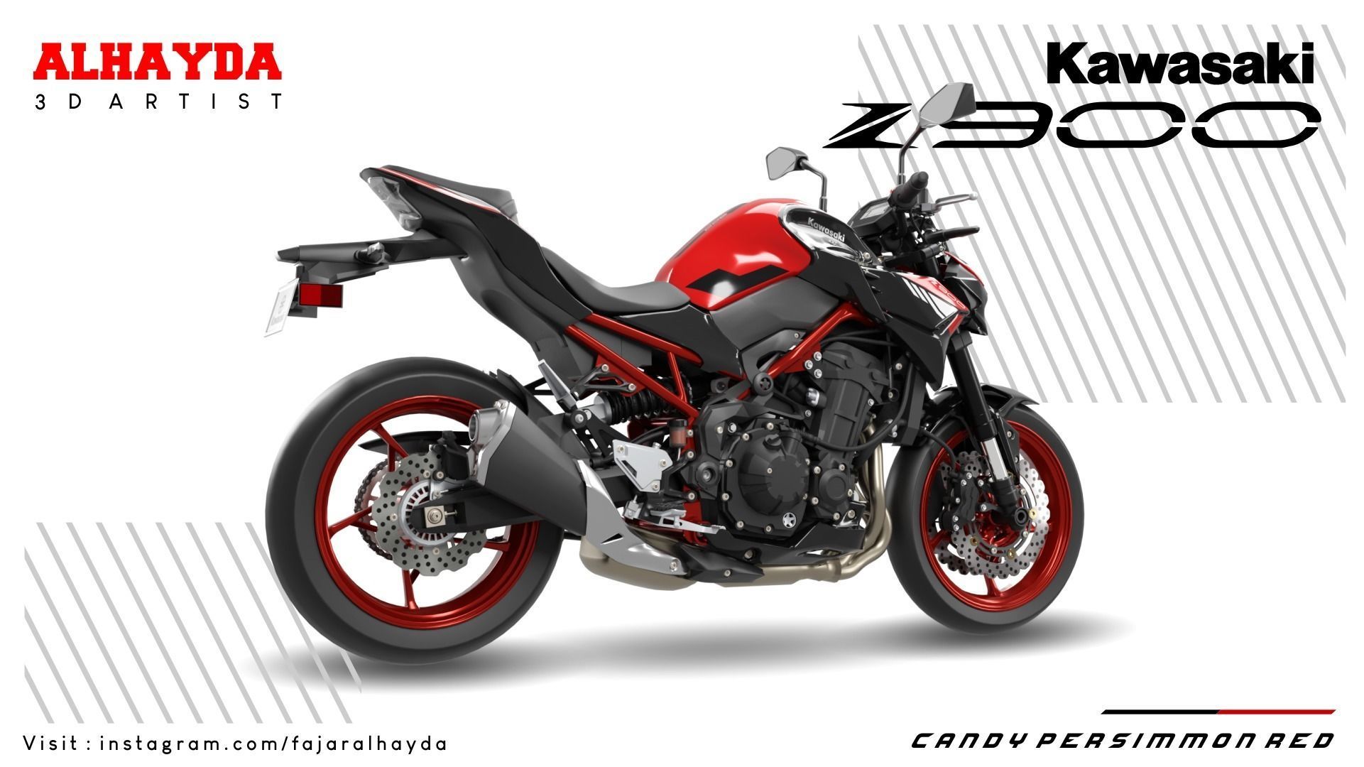 kawasaki Z900 Low-poly 3D model_1