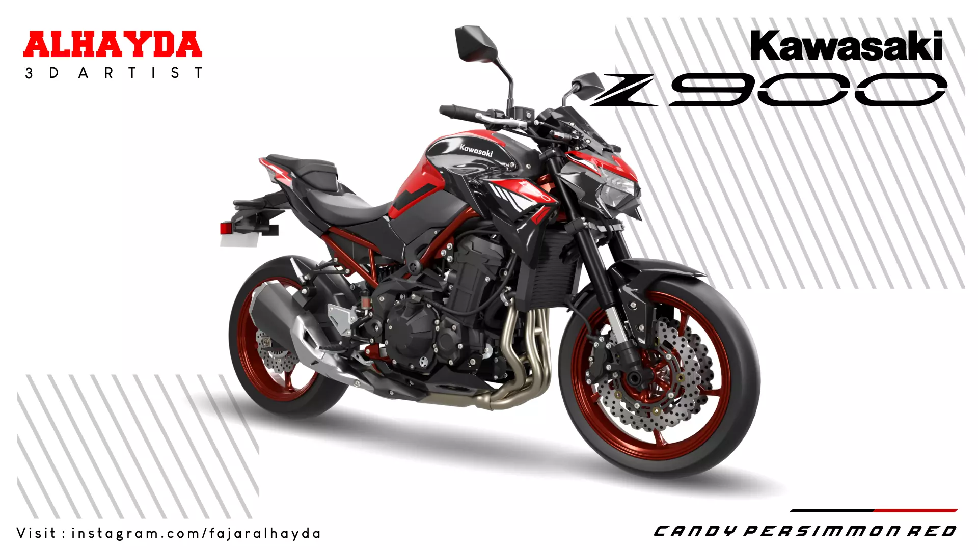 kawasaki Z900 Low-poly 3D model_0