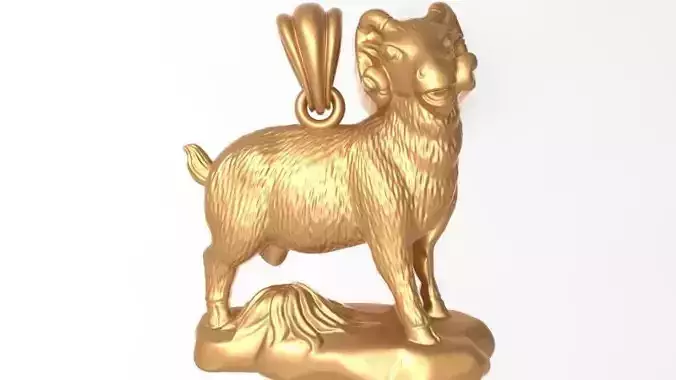  Goat Animal Pendant for Men Women Hollow Jewelry 3D print model