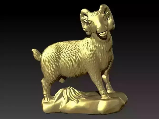 Goat Animal Pendant for Men Women Hollow Jewelry 3D print model