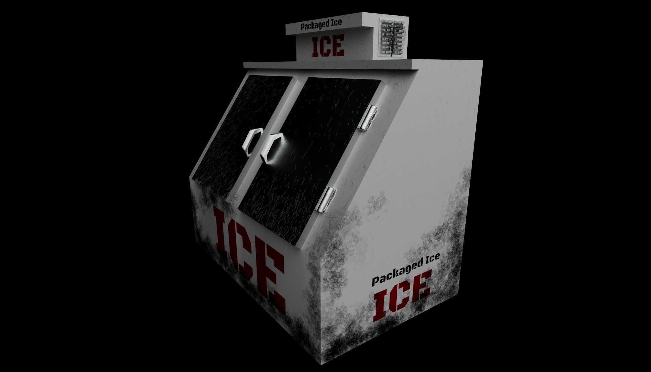 Ice Box Low-poly 3D model_1
