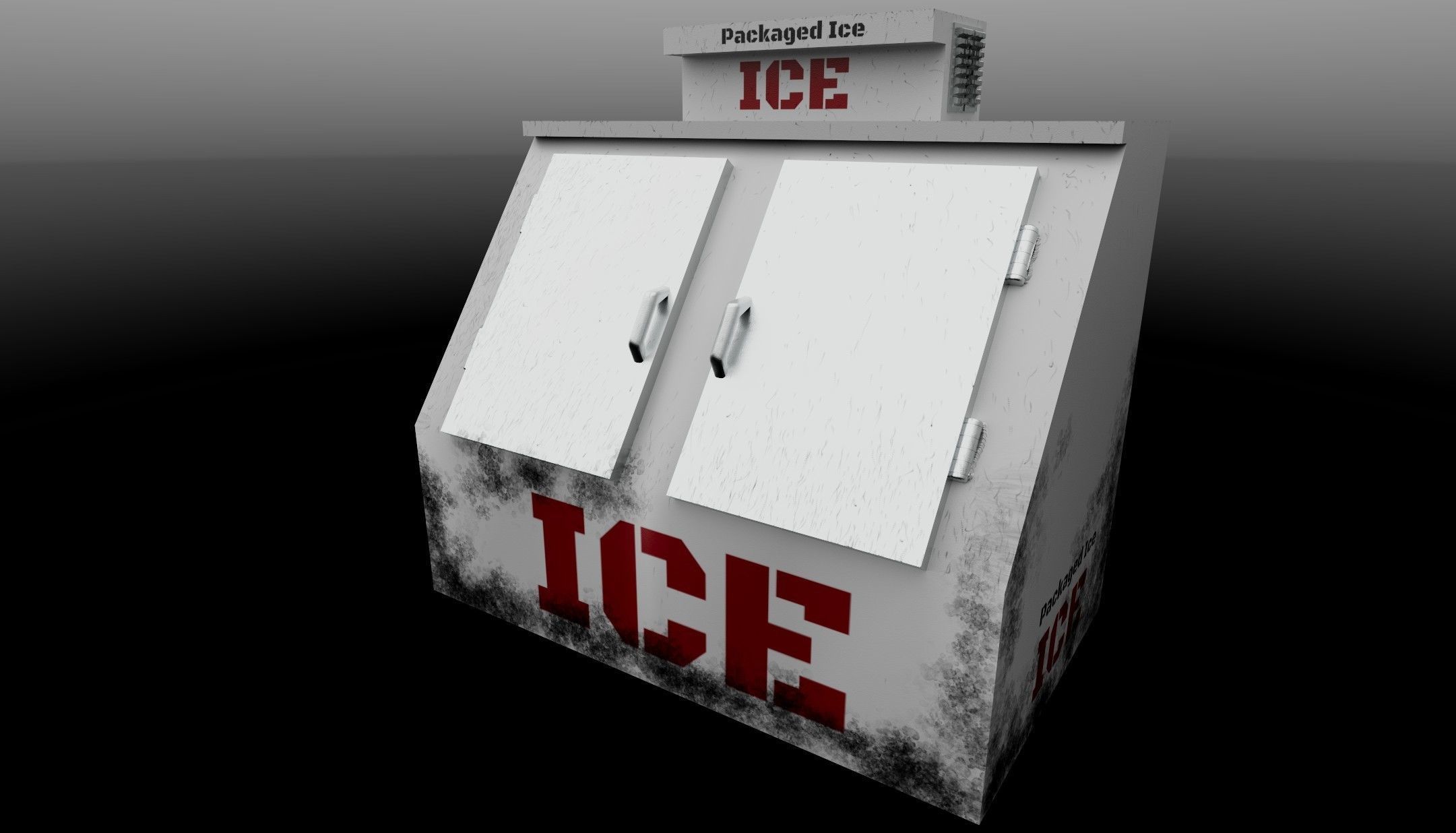 Ice Box Low-poly 3D model_2