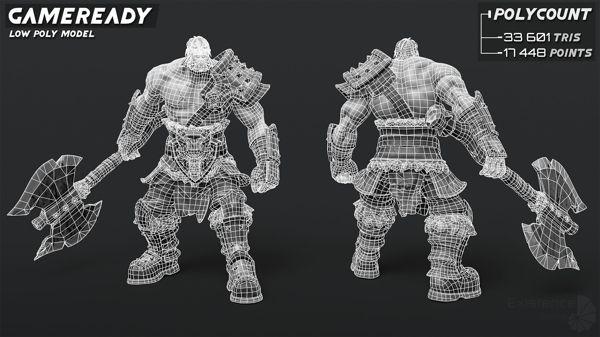 Stylized Warrior Pack 2 - Hero Fantasy Characters Medieval - 50 Low-poly 3D model_10