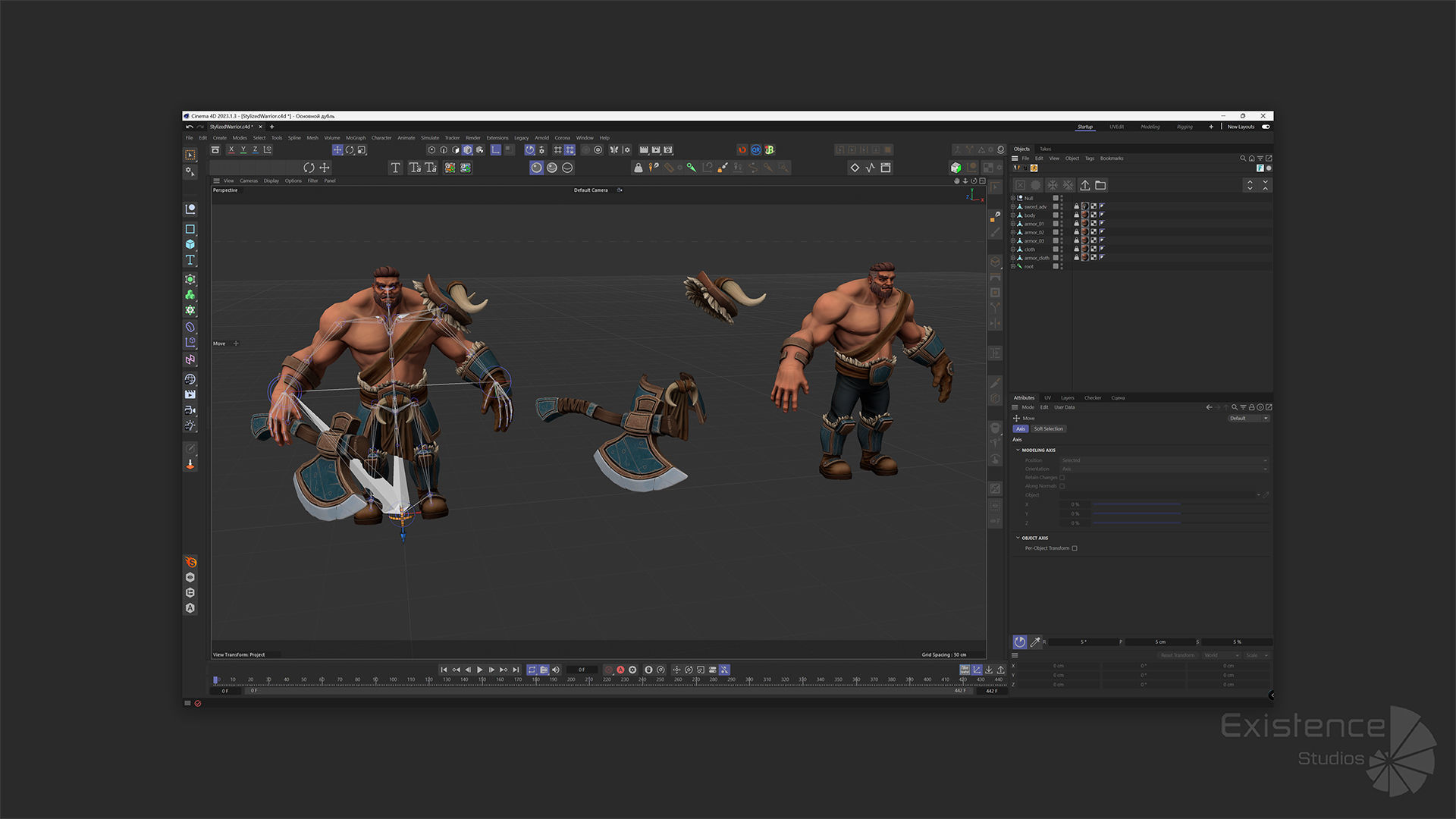 Stylized Warrior Pack 2 - Hero Fantasy Characters Medieval - 50 Low-poly 3D model_24