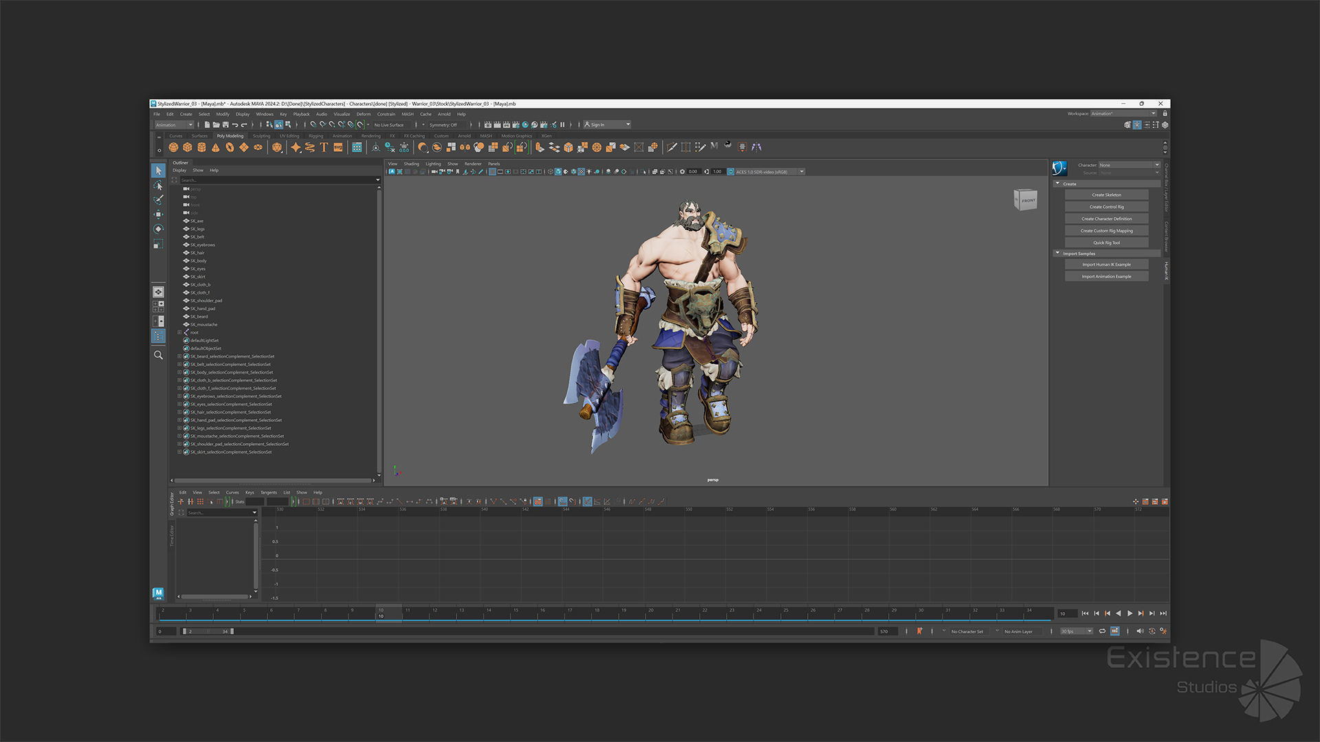 Stylized Warrior Pack 2 - Hero Fantasy Characters Medieval - 50 Low-poly 3D model_19