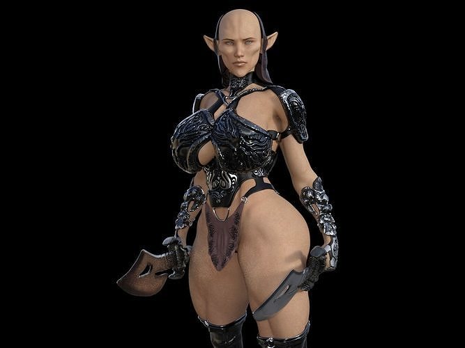sexy elf deamon warrior 3D print model