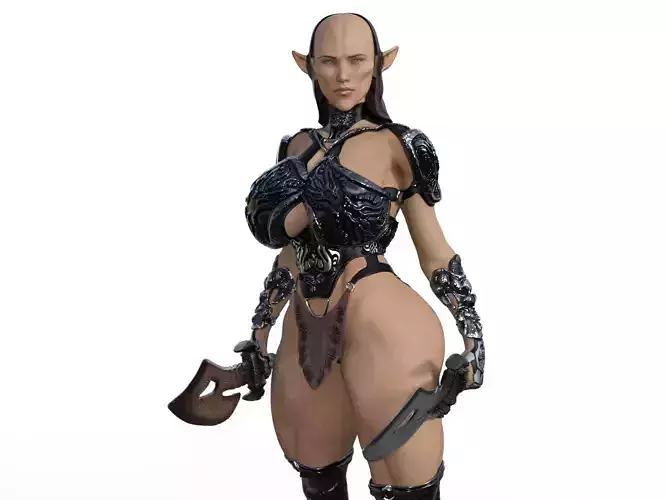 sexy elf deamon warrior 3D print model