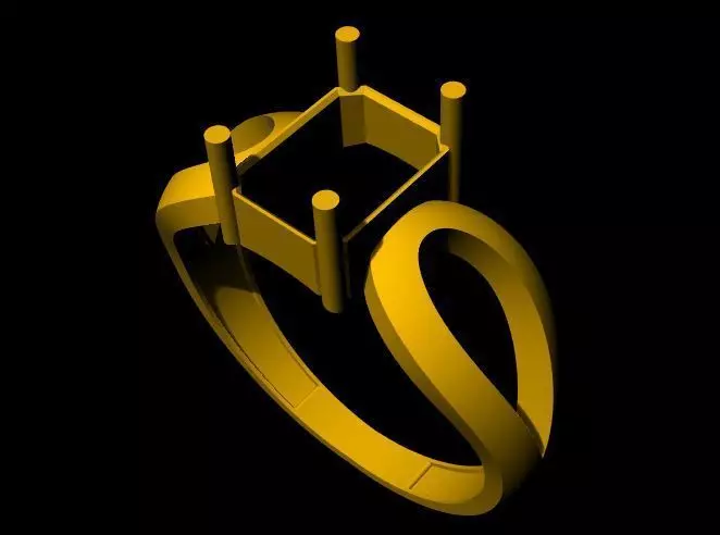 ladies stone ring 3dm file 3D print model_0