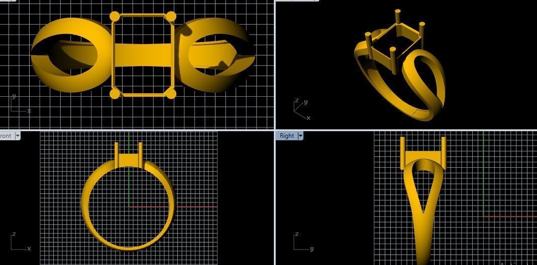 ladies stone ring 3dm file 3D print model_1