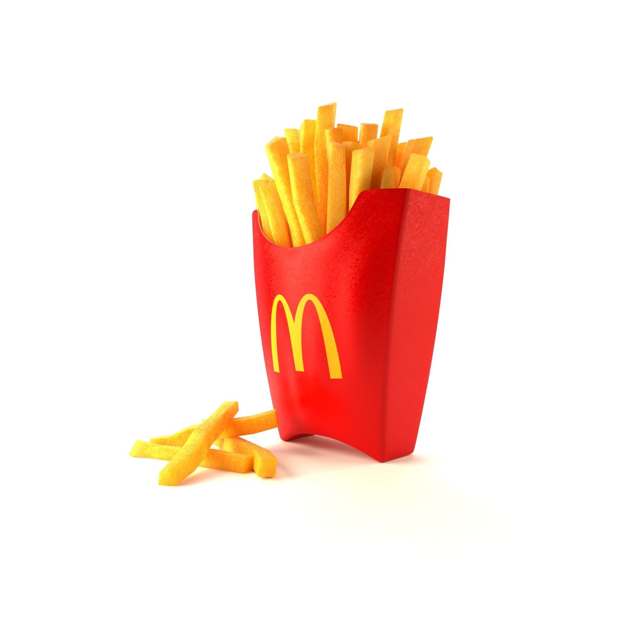Photorealistic French Fries Box Low-poly 3D model Low-poly 3D model_7