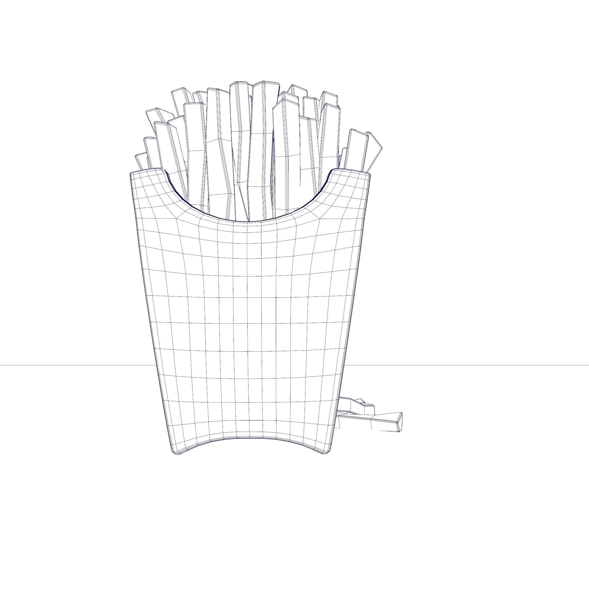 Photorealistic French Fries Box Low-poly 3D model Low-poly 3D model_5