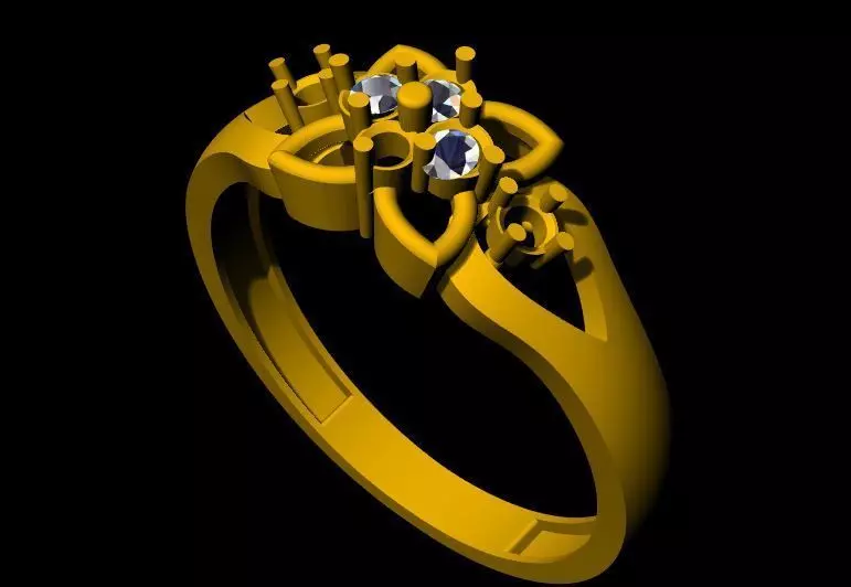 ladies stone ring 3dm file 3D print model_0