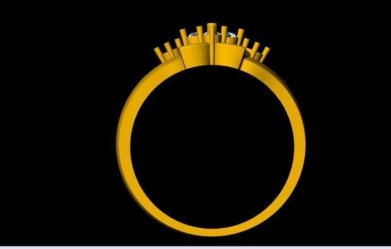 ladies stone ring 3dm file 3D print model_3