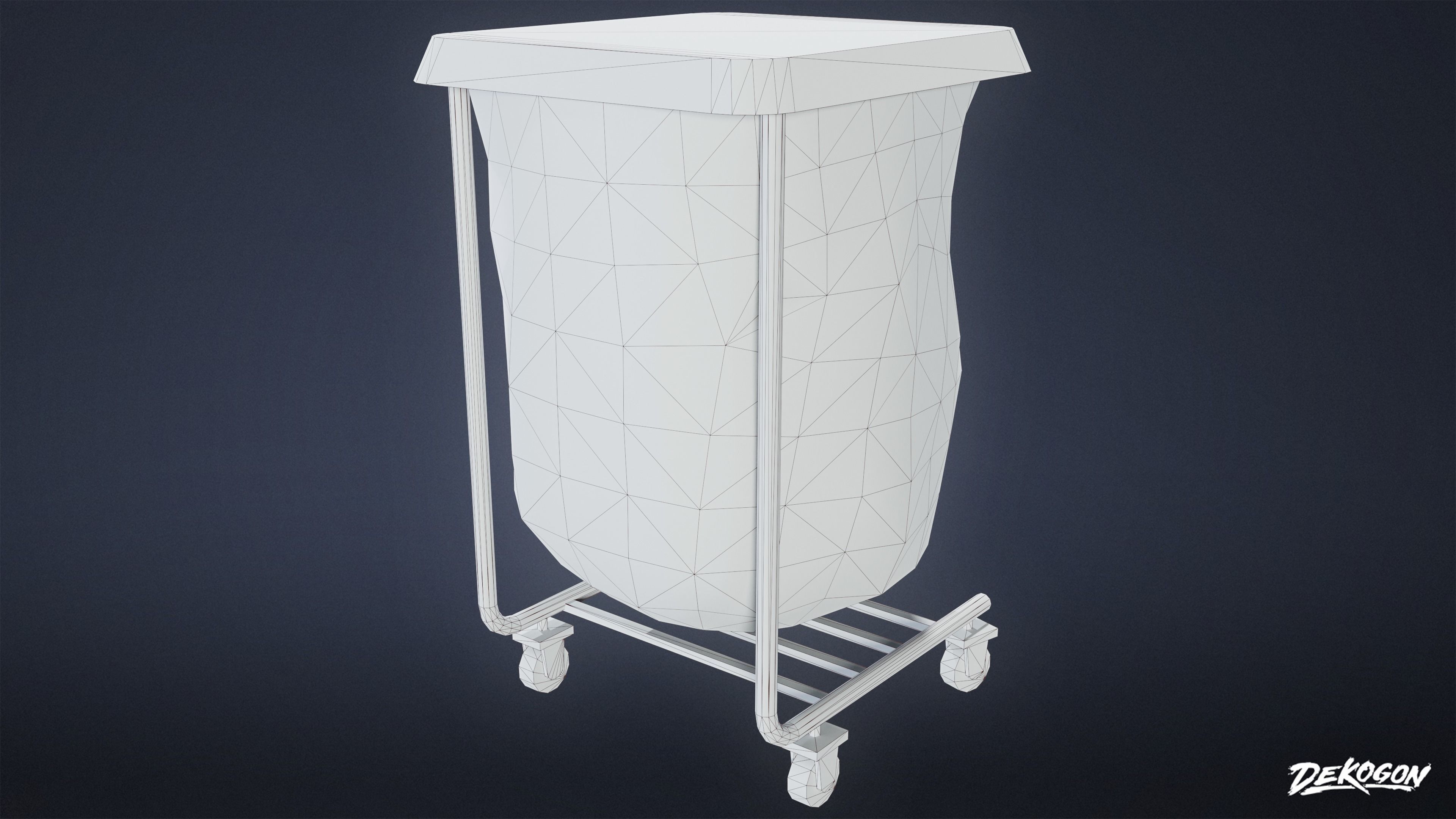 HOSPITAL - Disposal Stand 01 - LOW POLY Low-poly 3D model_8