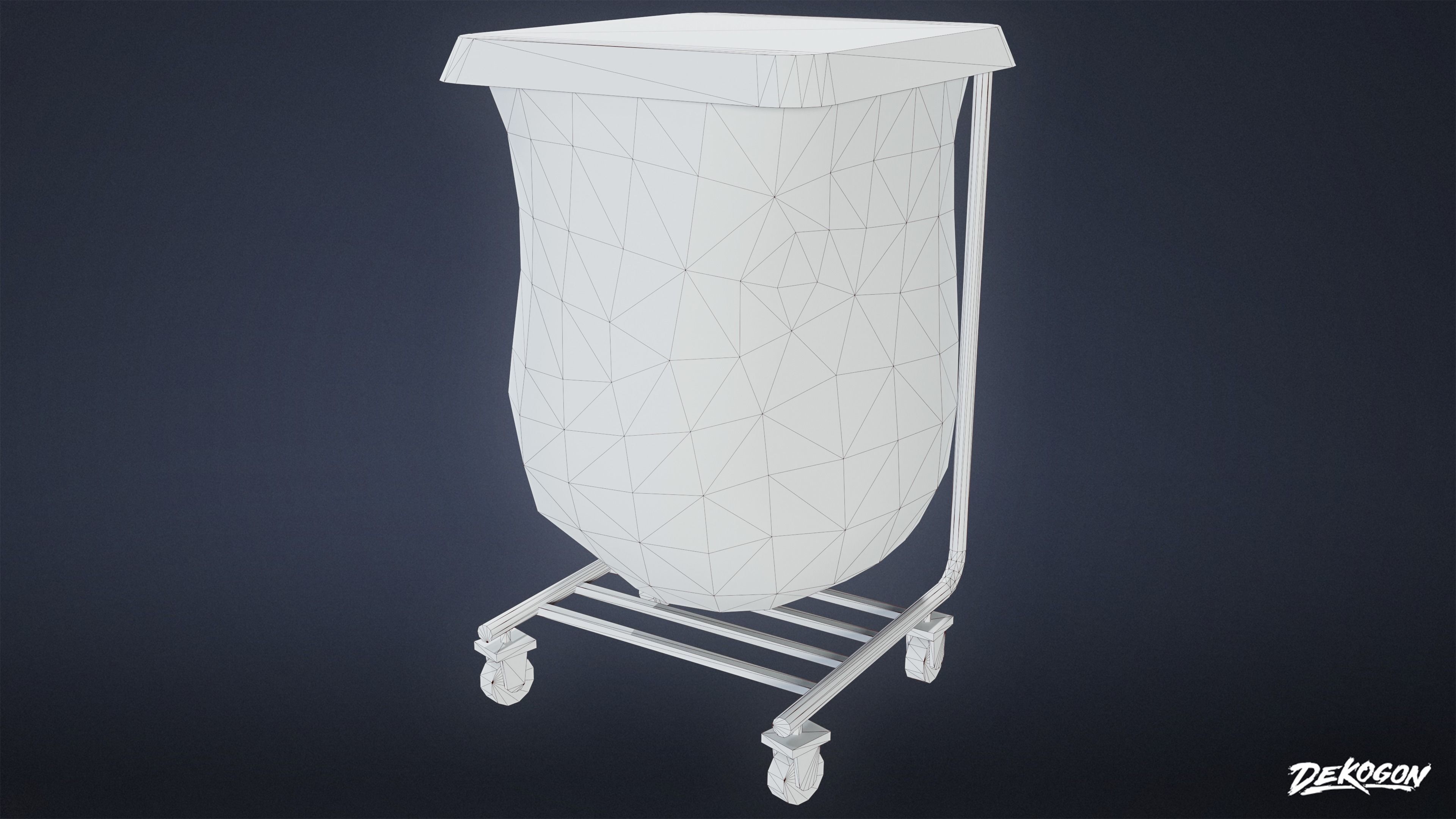HOSPITAL - Disposal Stand 01 - LOW POLY Low-poly 3D model_7