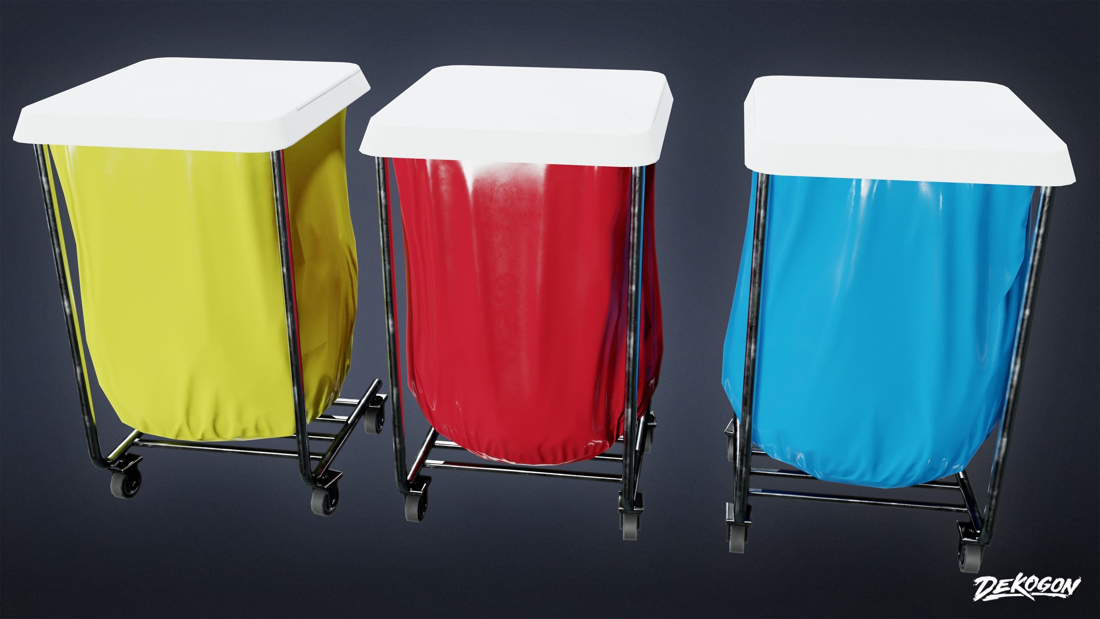 HOSPITAL - Disposal Stand 01 - LOW POLY Low-poly 3D model_2