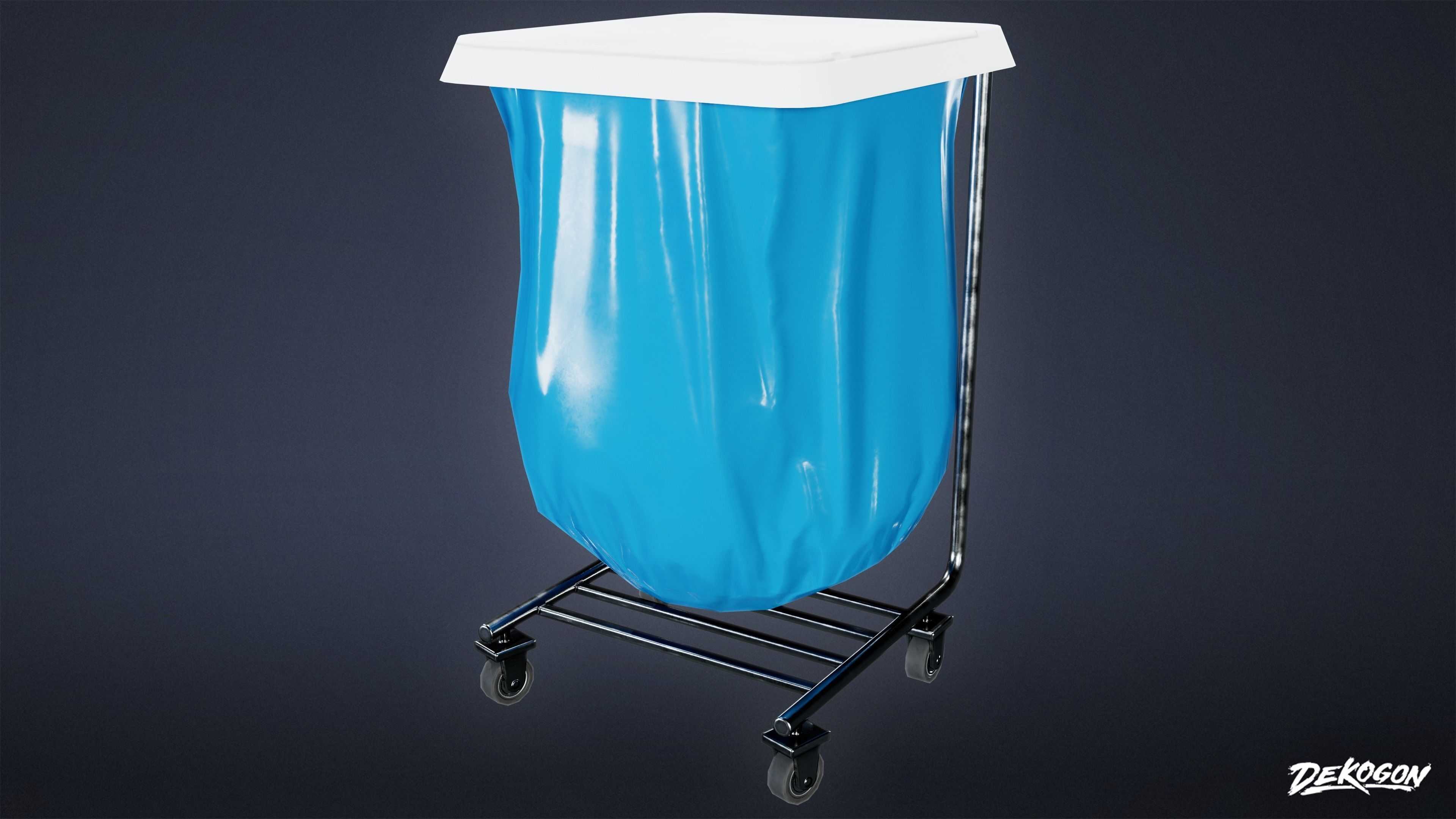 HOSPITAL - Disposal Stand 01 - LOW POLY Low-poly 3D model_6