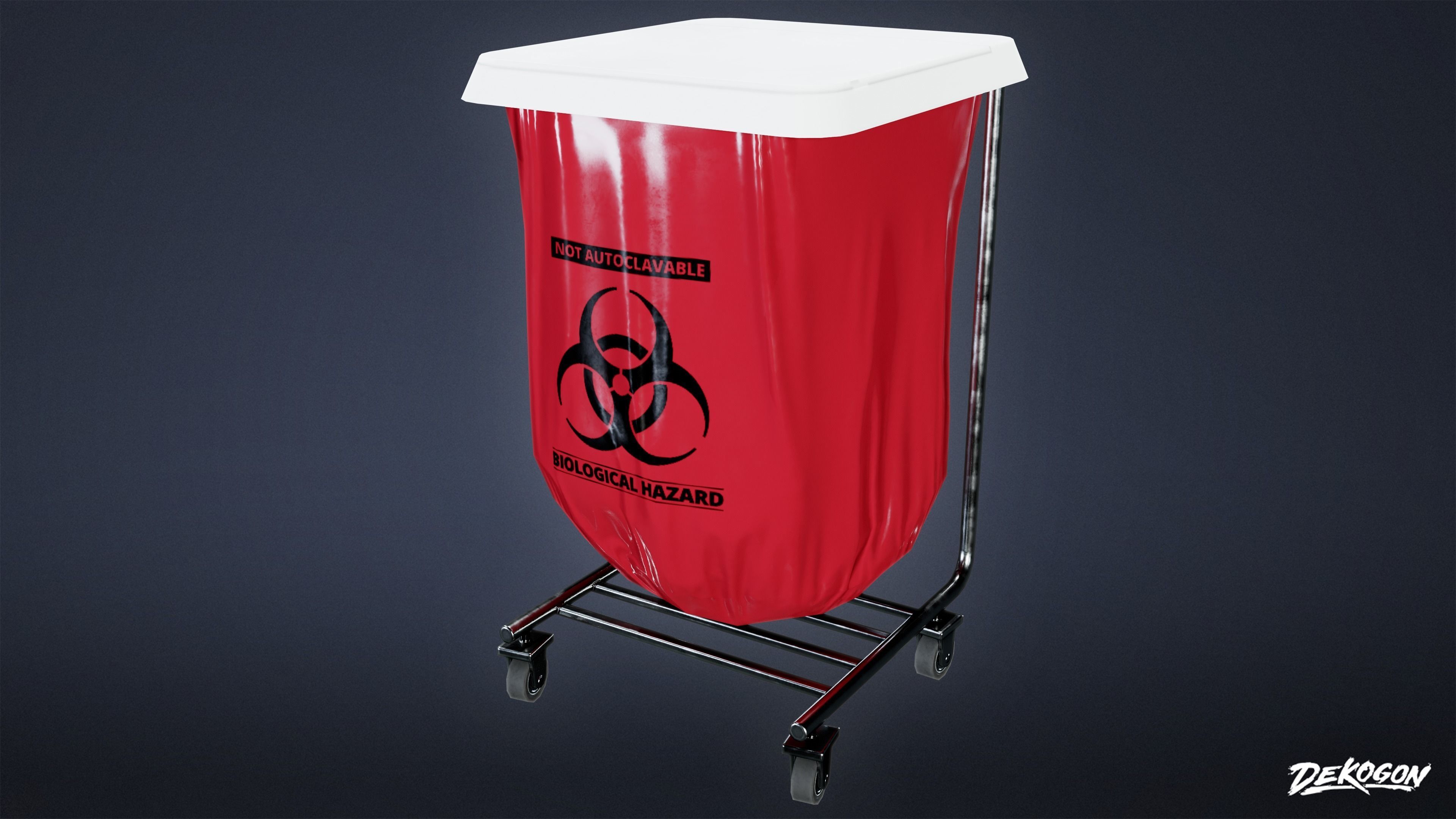 HOSPITAL - Disposal Stand 01 - LOW POLY Low-poly 3D model_4