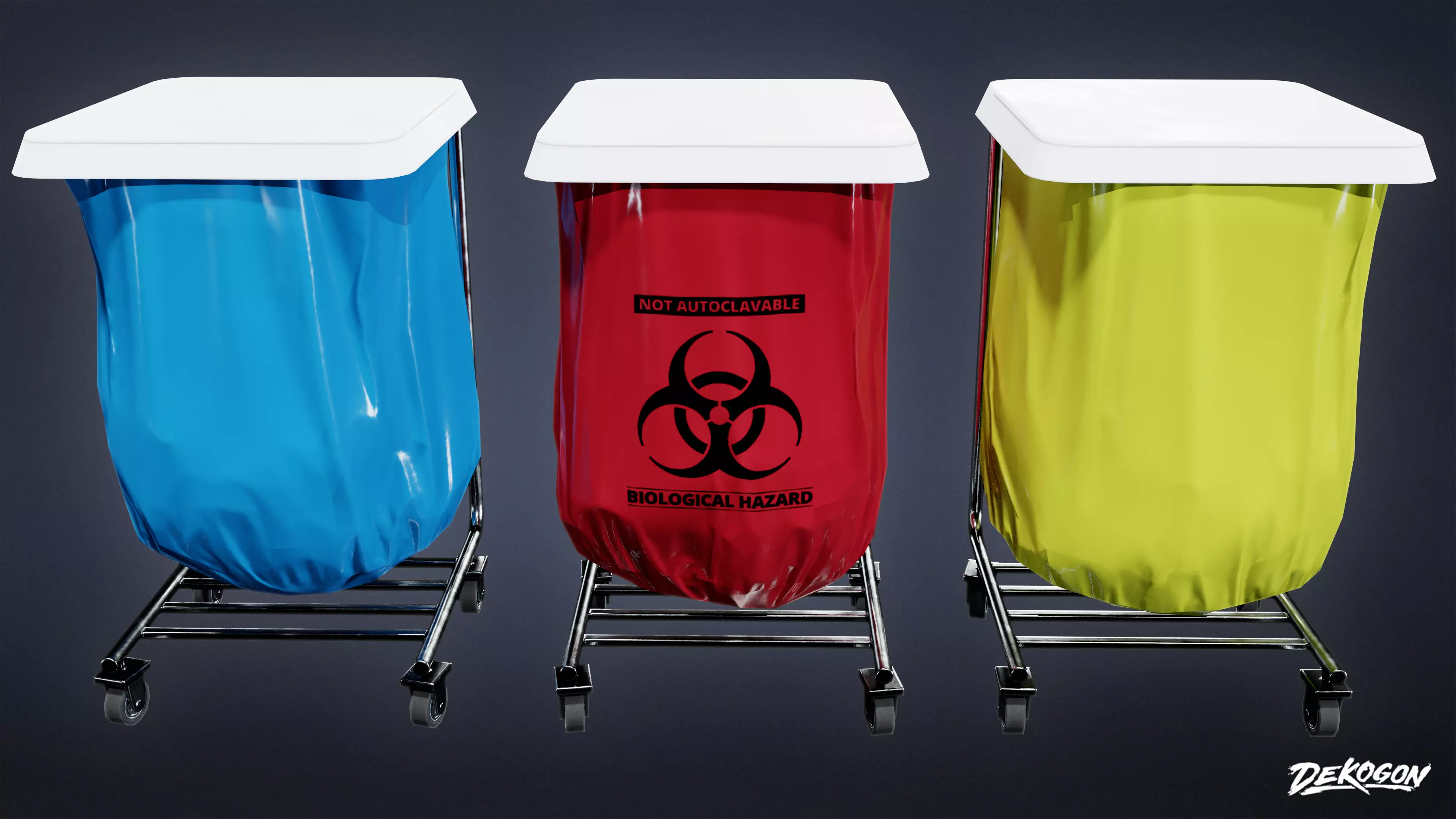 HOSPITAL - Disposal Stand 01 - LOW POLY Low-poly 3D model_0