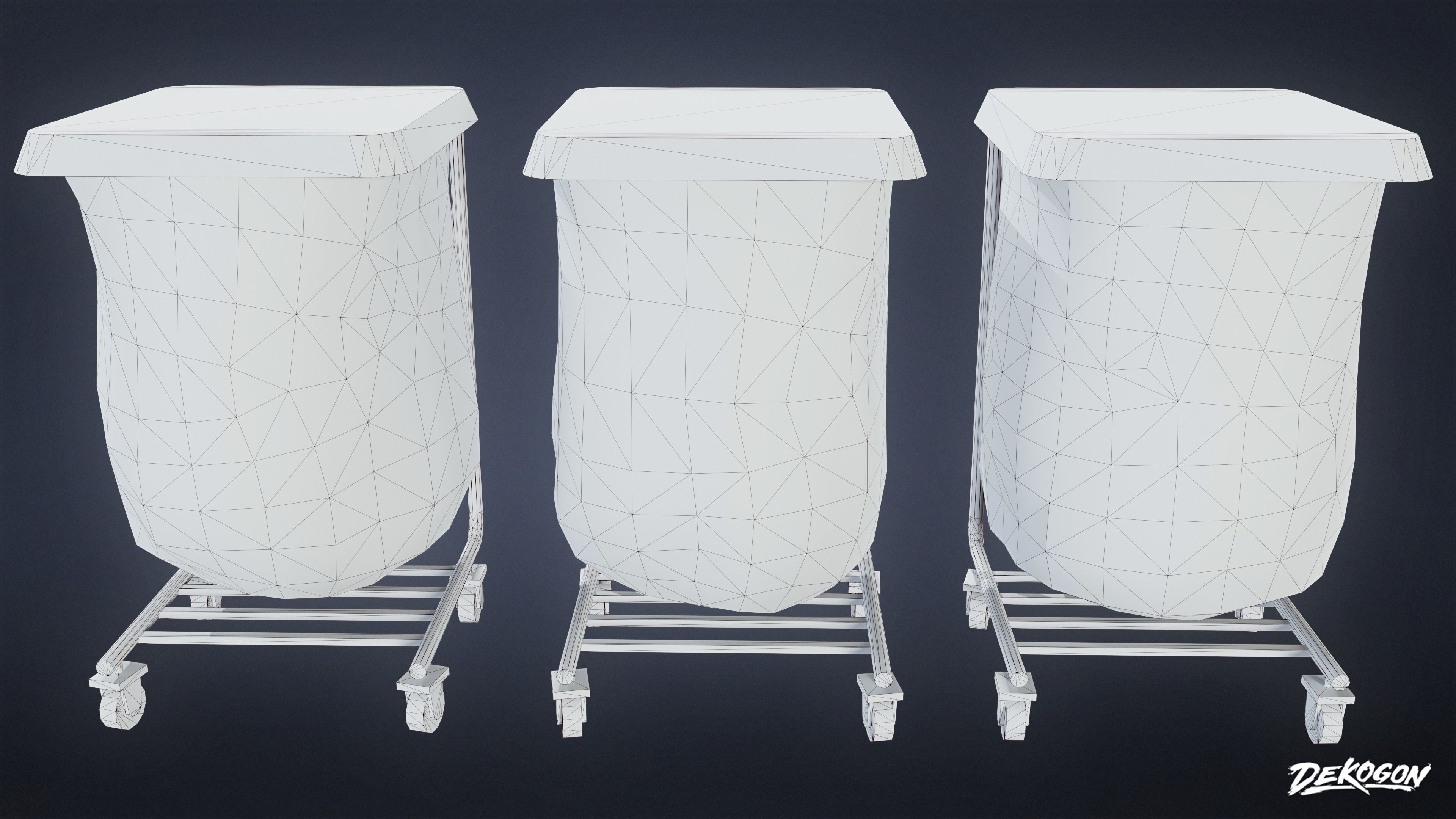 HOSPITAL - Disposal Stand 01 - LOW POLY Low-poly 3D model_9