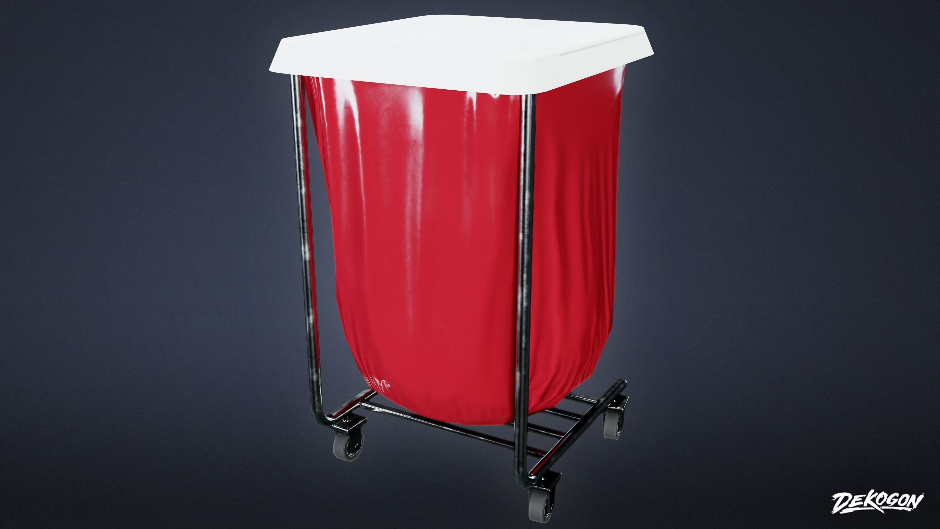 HOSPITAL - Disposal Stand 01 - LOW POLY Low-poly 3D model_3