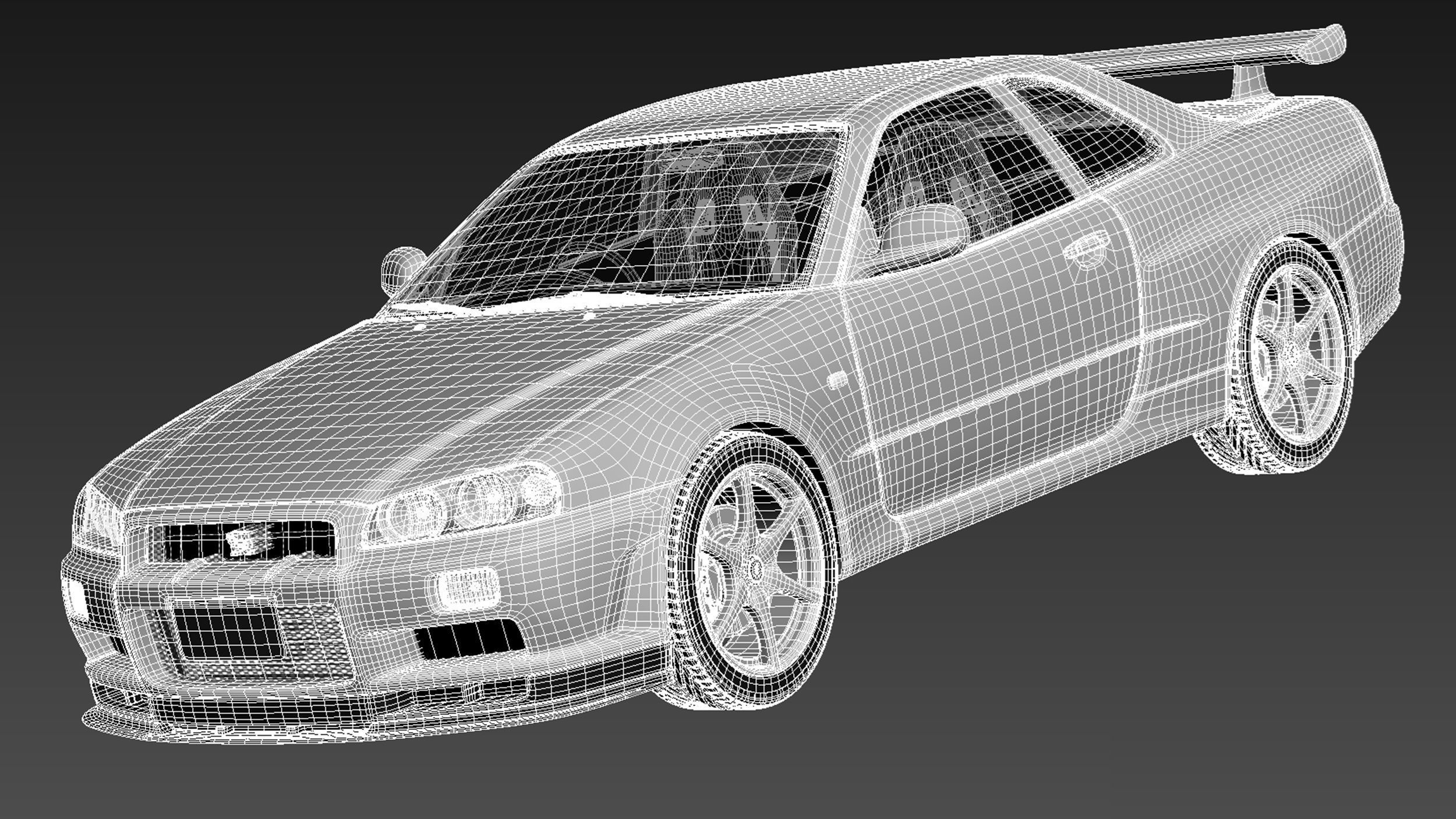 Nissan Skyline R34 GT-R 3D model_16