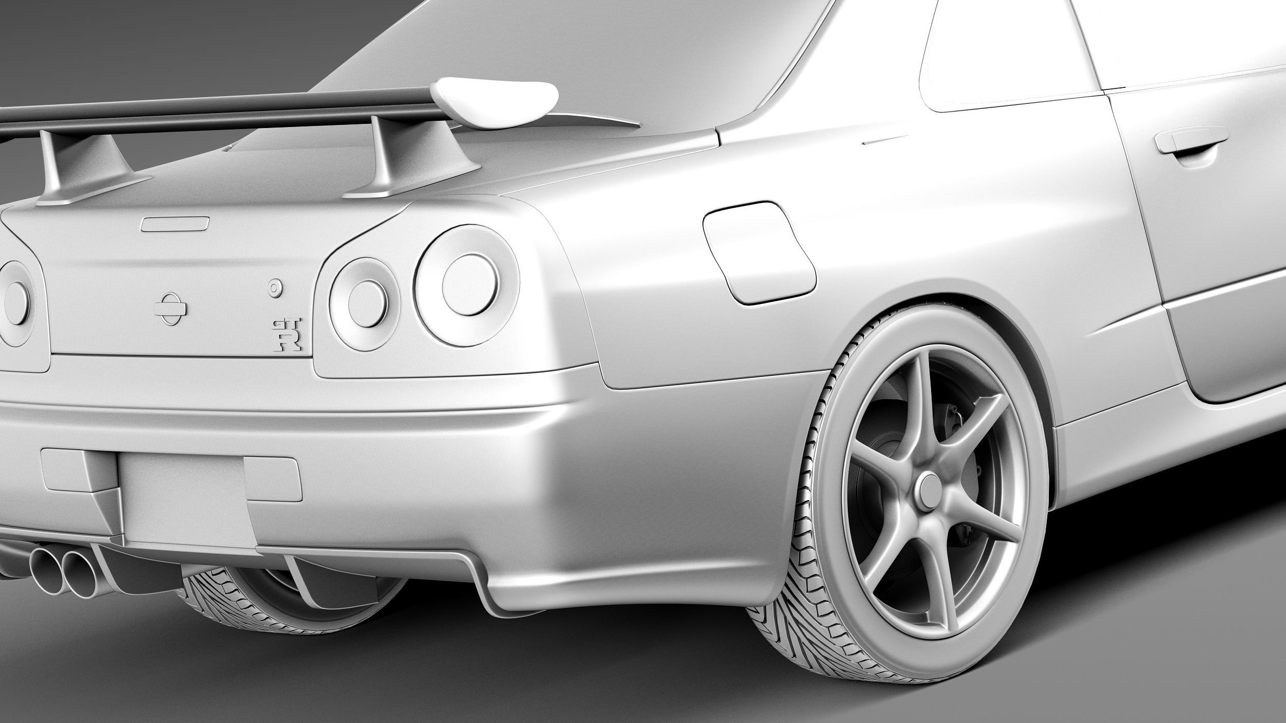 Nissan Skyline R34 GT-R 3D model_11