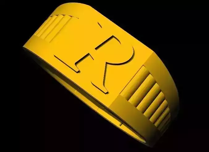 R Alphabet Jewelry Ring 3dm file 3D print model