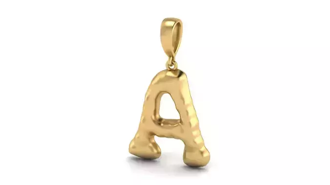 Pendant Alphabet Organic Irregular Letter 16 mm A