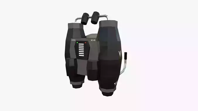 Jetpack Low Poly A04 - SciFi Character Design Low-poly 3D model