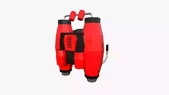 Jetpack Low Poly A02 - SciFi Character Design Low-poly 3D model