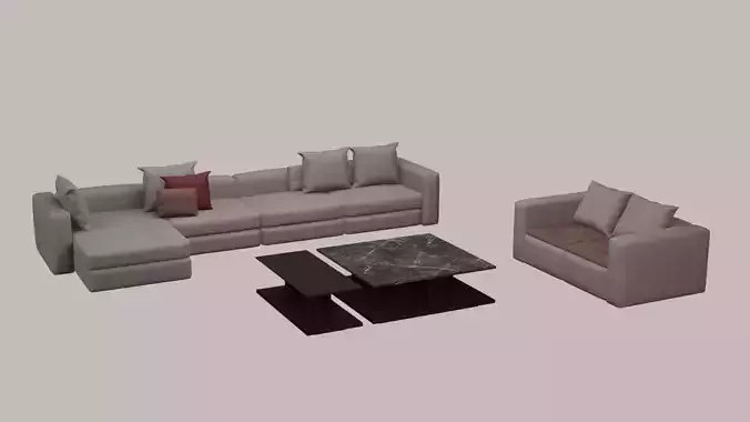 Living Room Set with  Marble Table