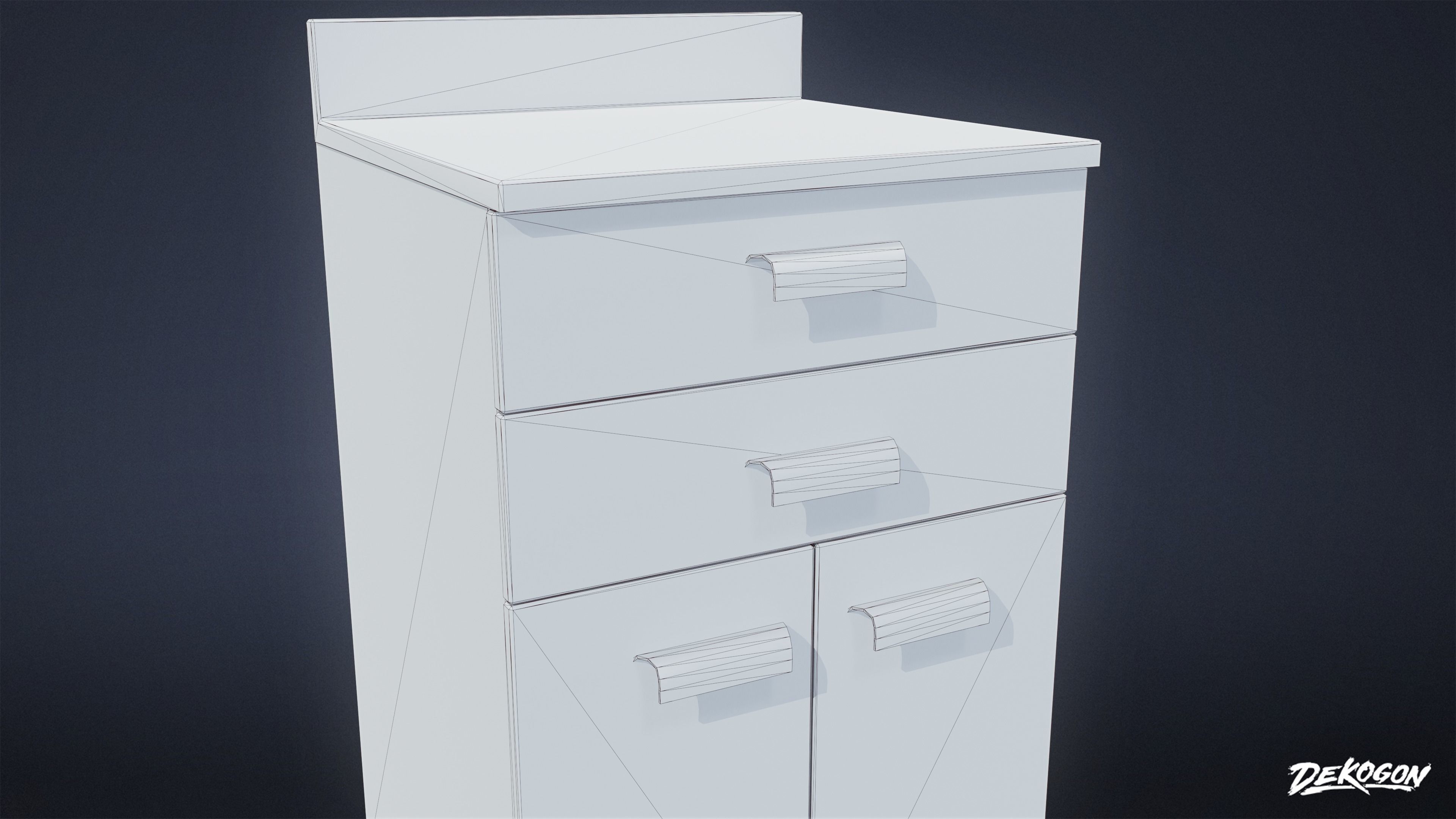 HOSPITAL - Drawer 01 - LOW POLY Low-poly 3D model_7