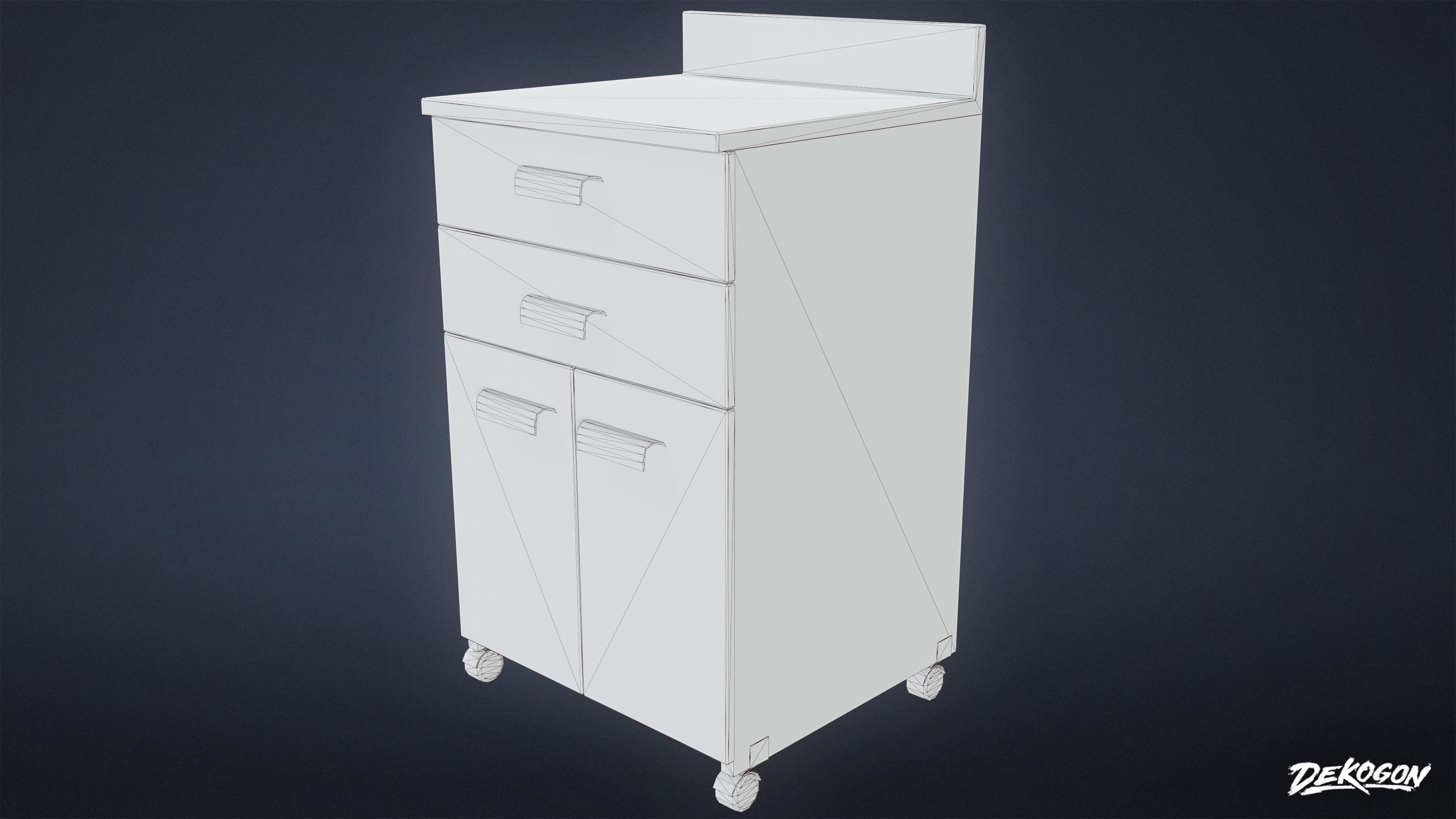 HOSPITAL - Drawer 01 - LOW POLY Low-poly 3D model_8