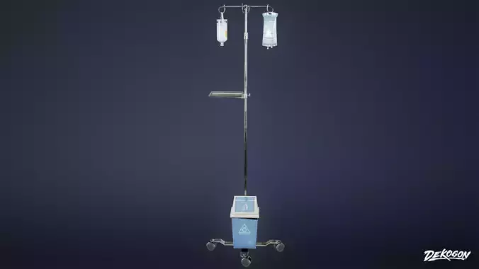 HOSPITAL - Drip Stand 01 - LOW POLY Low-poly 3D model