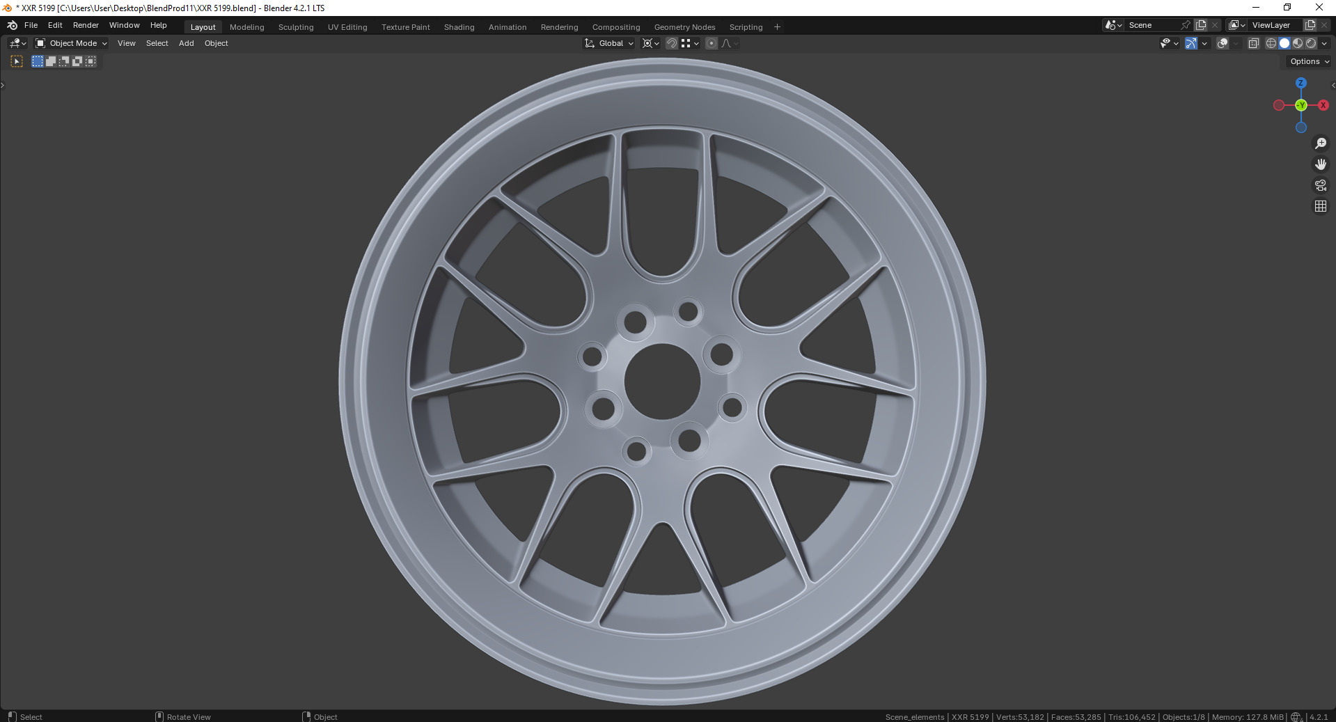 XXR 5199 Rim 3D model_5