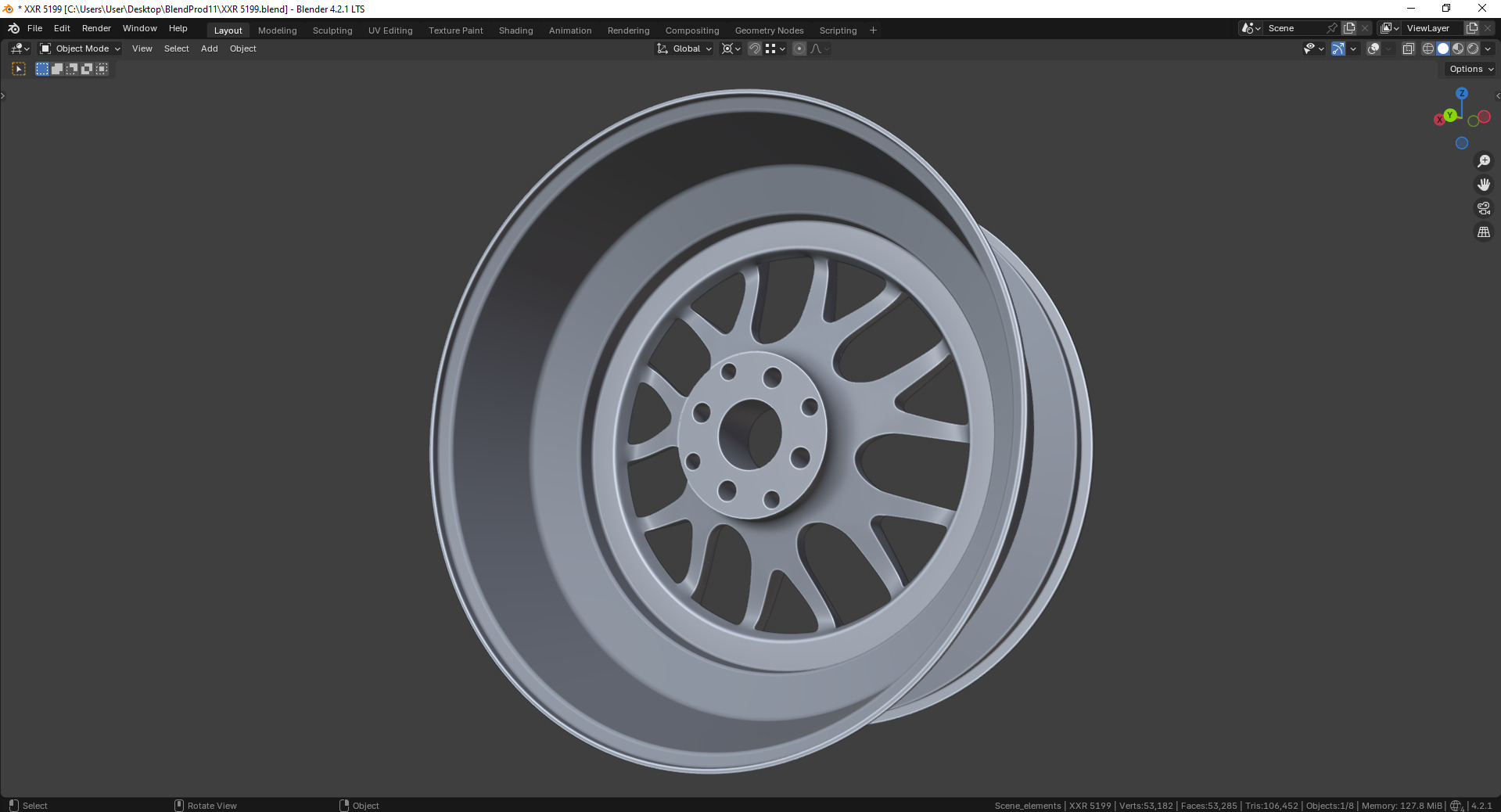 XXR 5199 Rim 3D model_8