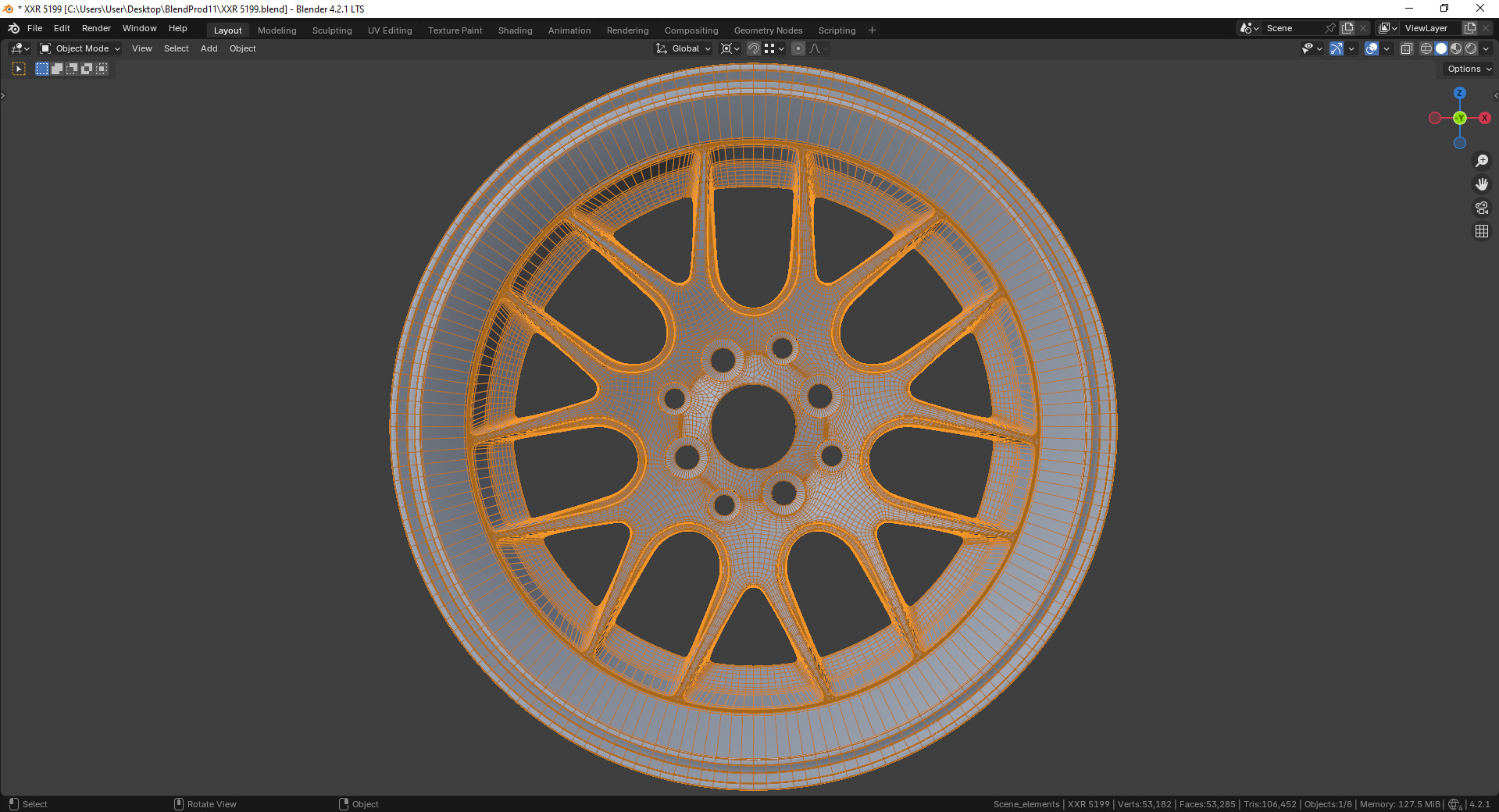XXR 5199 Rim 3D model_15