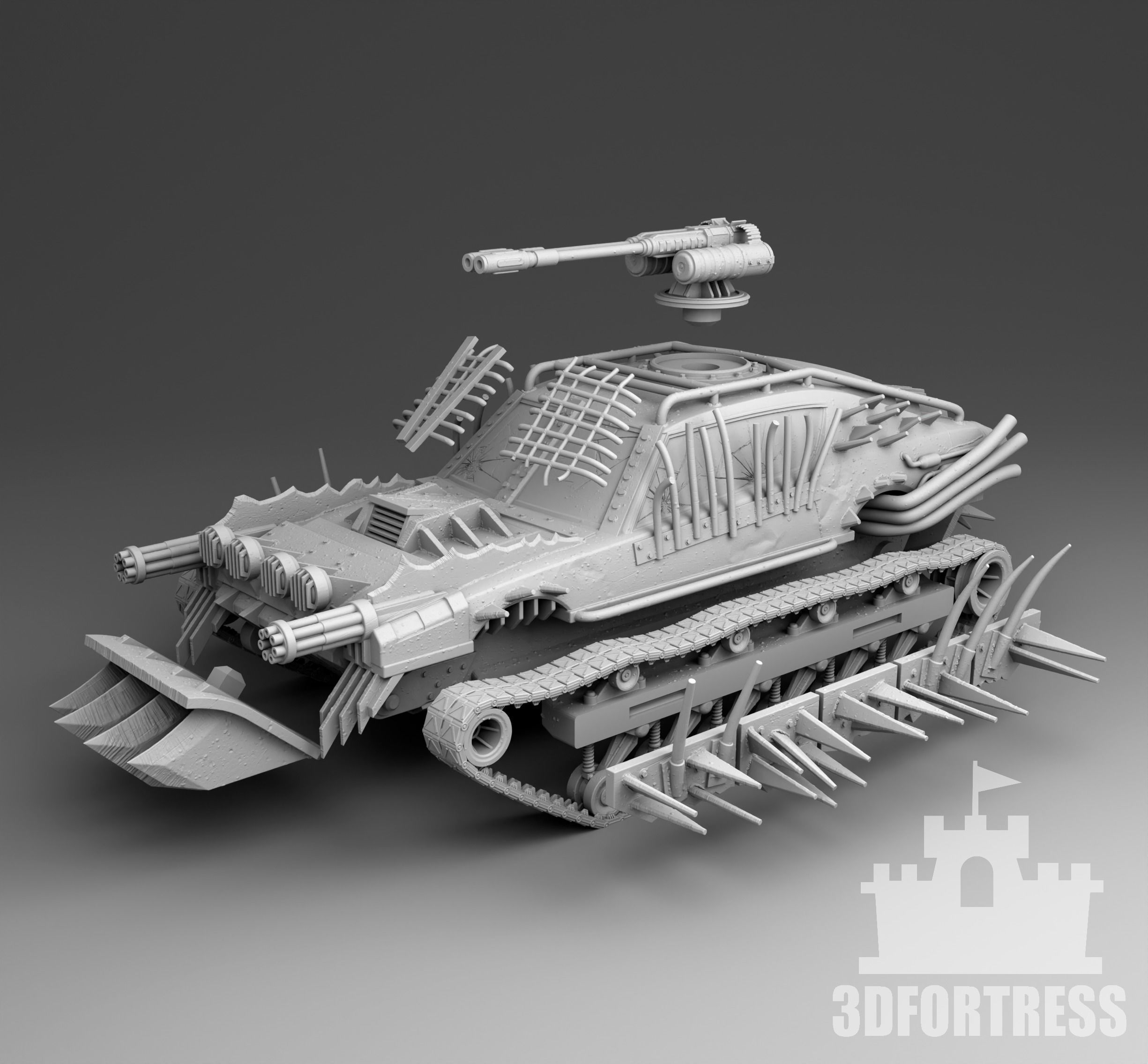 Tracked vehicle 3D print model_3