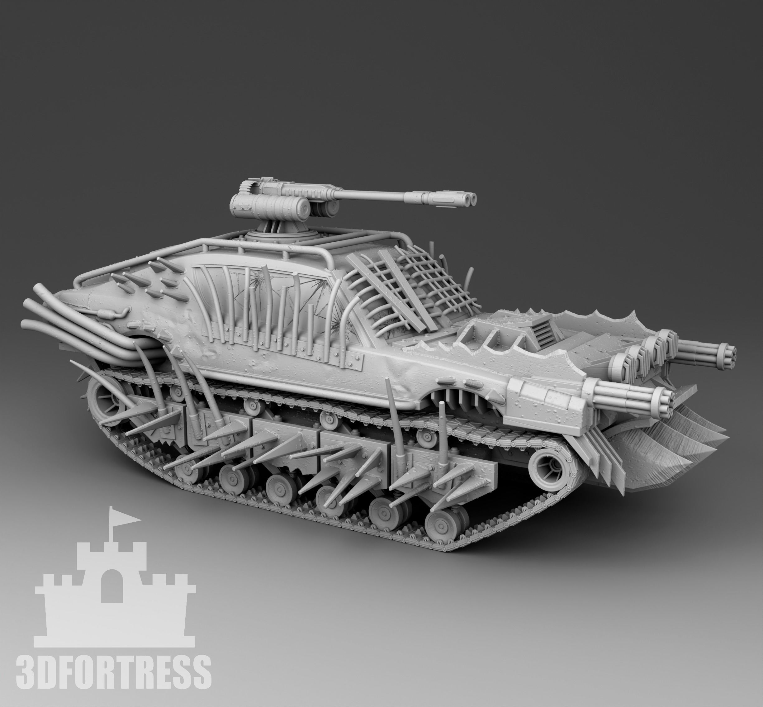 Tracked vehicle 3D print model_1